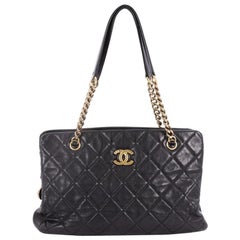 Chanel CC Crown Tote Quilted Leather Medium