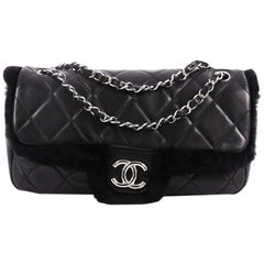 Chanel CC Chain Flap Bag Quilted Lambskin with Rabbit Fur Medium