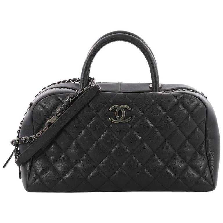 Chanel Coco Handle Bowling Bag Quilted Caviar Medium at 1stDibs