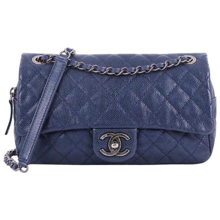 Chanel Easy Flap Bag Quilted Caviar Medium Neutral 374421