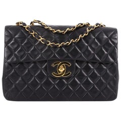 Chanel Vintage Classic Single Flap Bag Quilted Lambskin Maxi