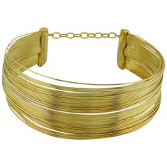 Christian Dior J'Adore Gold Toned Wire Choker Necklace