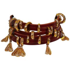 Christian Lacroix Vintage Leather Choker Necklace