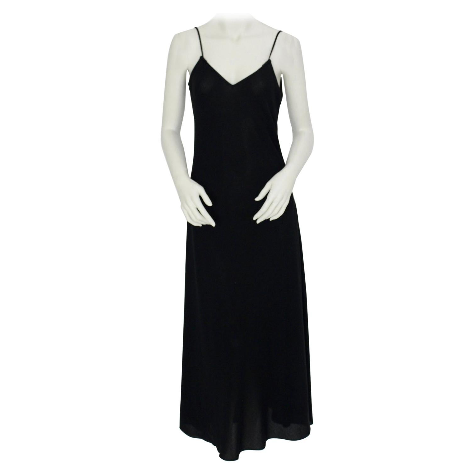 Sonia Rykiel Vintage Black Spaghetti Strap Dress  For Sale