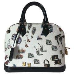 Louis Vuitton White Monogram Vernis and Stickers Alma PM Bag