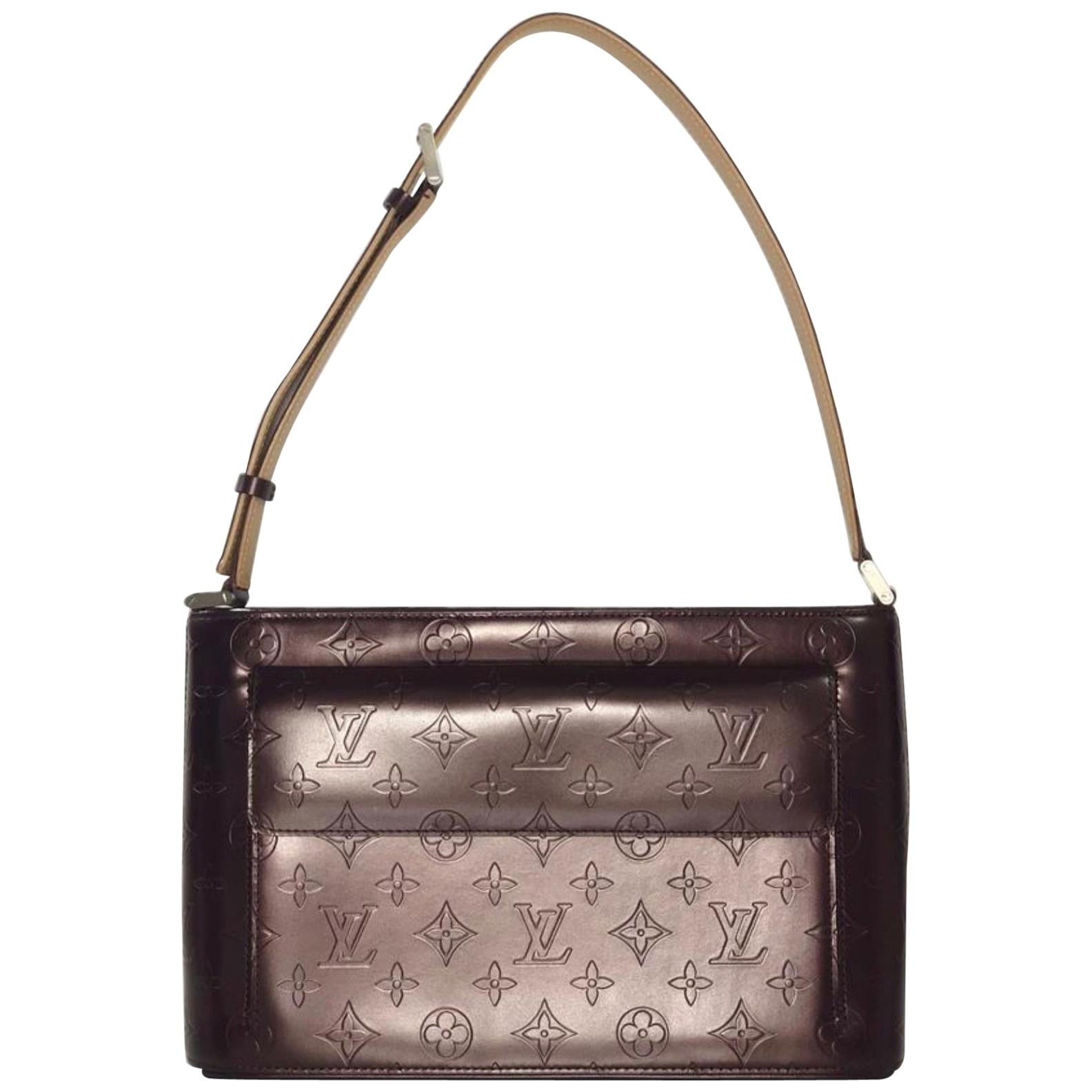 Louis Vuitton Matte Vernis Allston in Purple Shoulder Handbag For Sale