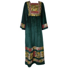 Boho Silk Velvet Vintage Gown