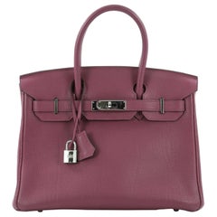 Hermes Birkin Handbag Cyclamen Togo with Palladium Hardware 30