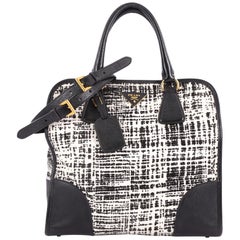 Prada Convertible Shopping Tote Tweed with Saffiano Leather Large