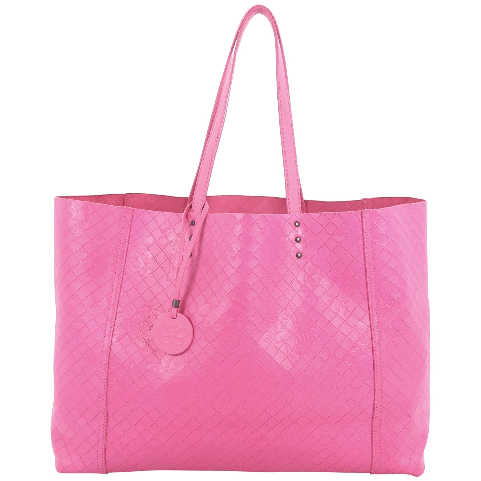 Bottega Veneta Tote Butterfly Embossed Intrecciomirage Intarsio Leather Large