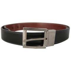 GUCCI Size 40 Black & Brown Reversible Leather Dress Belt Belt