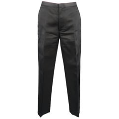Retro MARC JACOBS Size 2 Black Silk Twill Flat Front Dress Pants