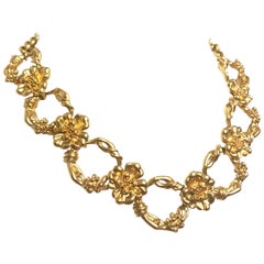 Kenzo Vintage golden flower necklace