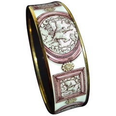 Hermès Vintage Wedgwood Ledoux Pink Ghw Enamel Bracelet, 1974 