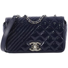 Chanel Coco Boy Flap Bag Quilted Patent Small