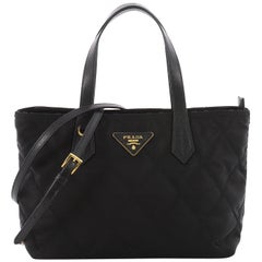 Prada Convertible Tote Quilted Tessuto Small