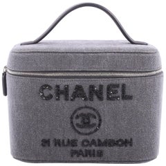 Chanel Deauville Vanity Case Canvas with Sequins