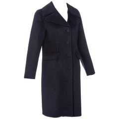 Used Marni Midnight Blue Wool Cashmere Angora Coat