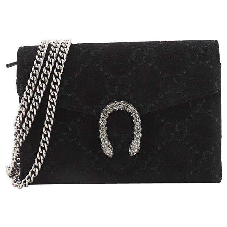 Gucci Dionysus Chain Wallet GG Velvet Small