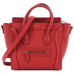 Celine Luggage Handbag Grainy Leather Nano