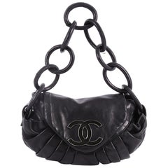 Chanel CC Rings Flap Bag Pleated Lambskin Medium