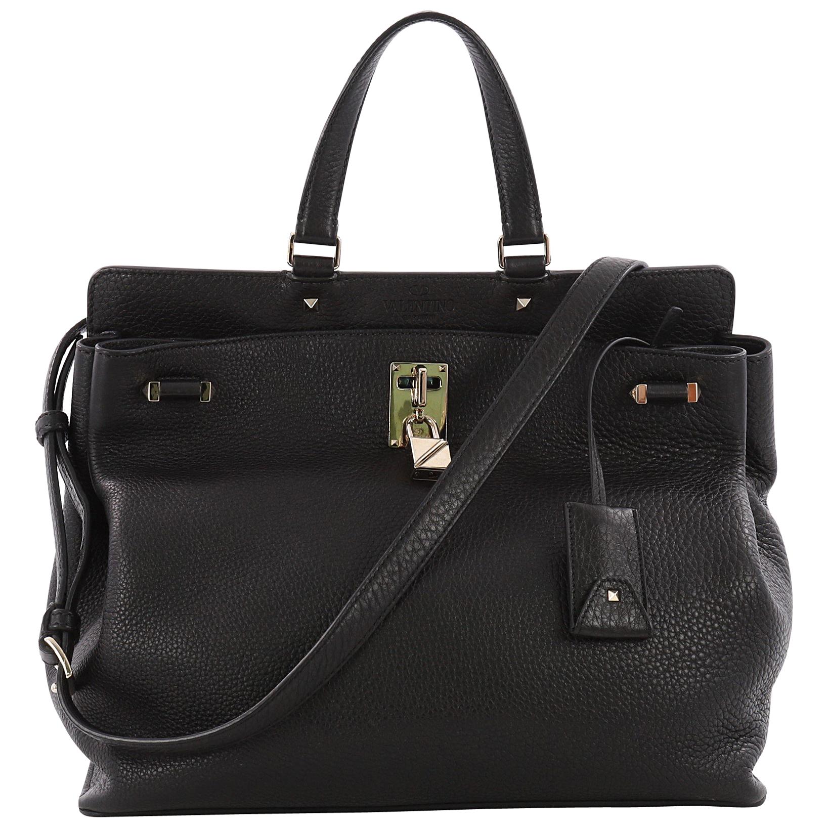 Valentino Joy Lock Top Handle Bag Leather Medium at 1stDibs | valentino ...