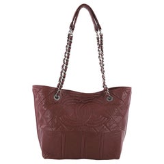 Chanel Shopping In Moscow Tote Quilted Distressed Leather Small