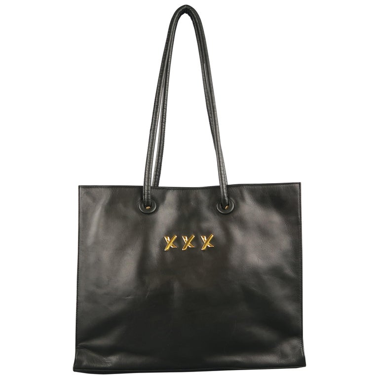Paloma Picasso Navy Leather Double Top Handles Triple X Per Tote Paloma Picasso Navy Leather Double Top Handles Triple X Per Tote Bag For