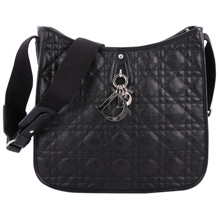 Christian Dior Panarea Cannage Quilt Canvas Crossbody Bag at 1stDibs