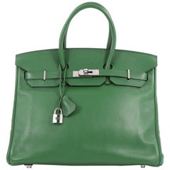 Hermes Birkin Handbag Vert Bengal Swift with Palladium Hardware 35