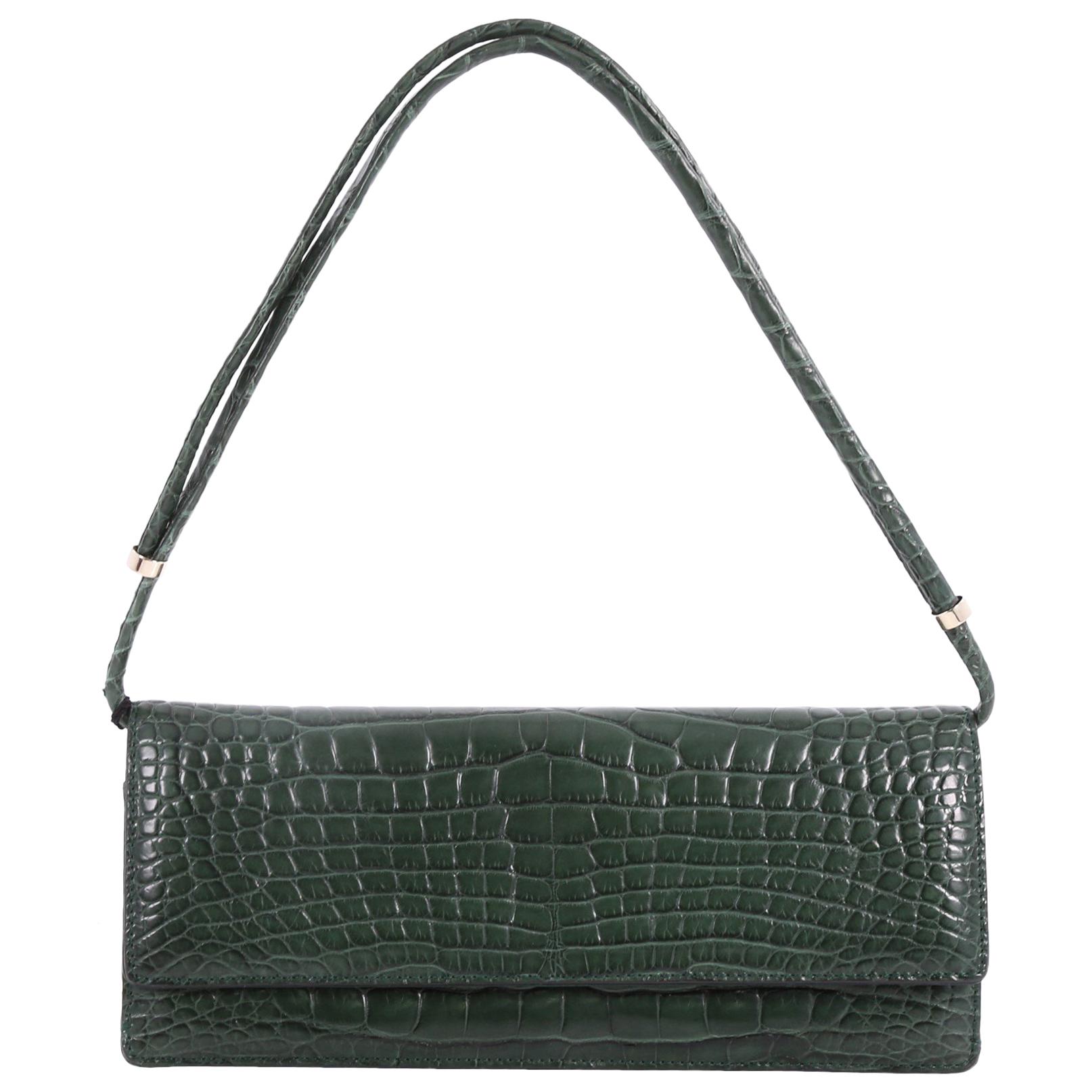 Valentino Flap Clutch Alligator Long