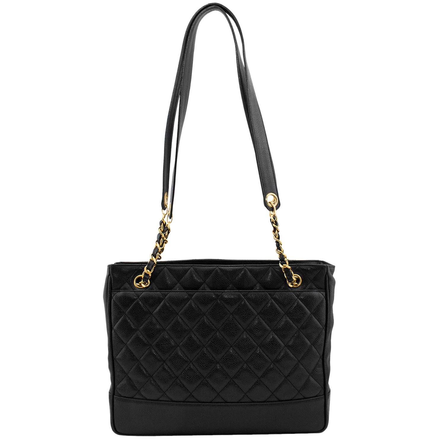 Chanel Black Caviar Leather Shoulder Bag, 1990 