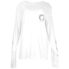 Chrome Hearts Men's Unisex White Longsleeve Logo Pocket T-Shirt Sz L