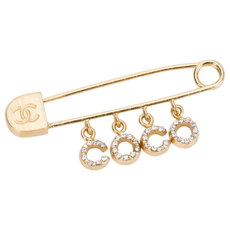 Chanel Safety Pin Coco Brooch Pin