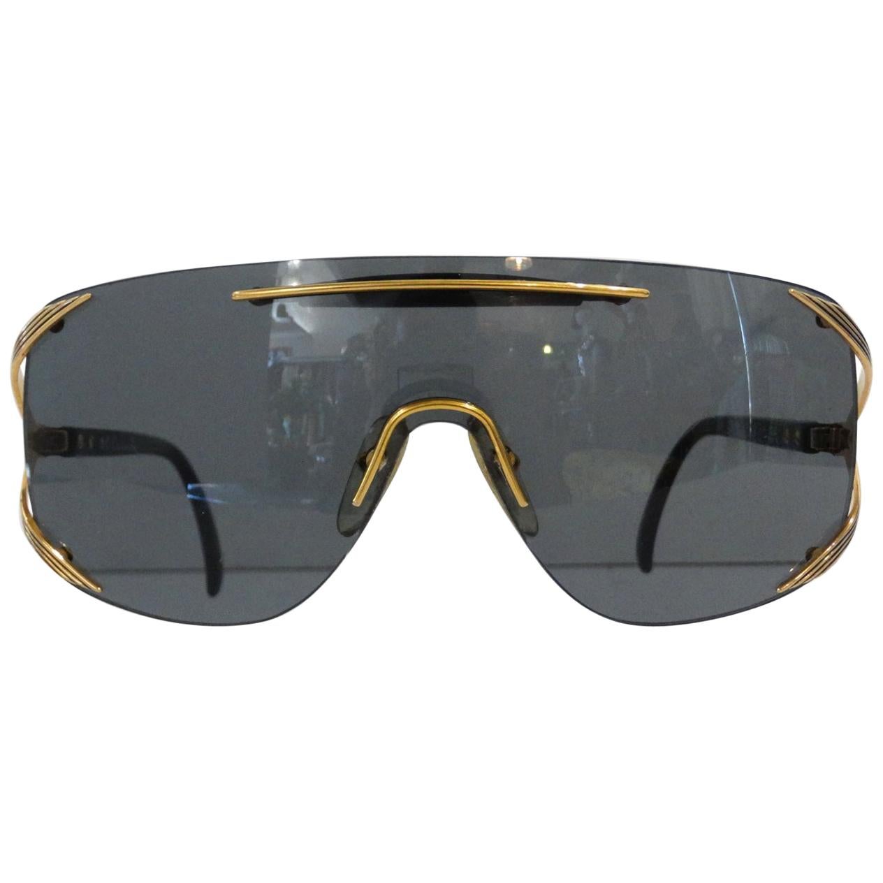1980s Vintage Christian Dior Shield Sunglasses