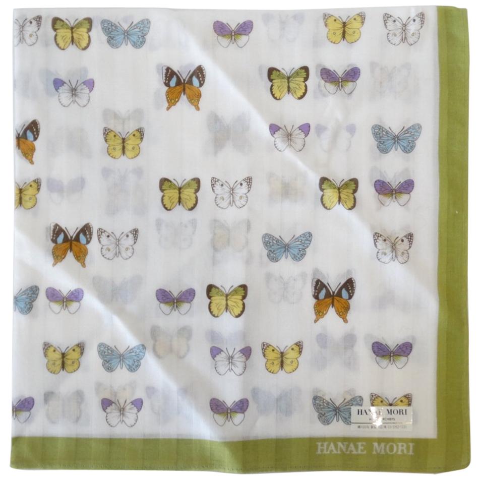 Hanae Mori Butterfly Printed Handkerchief 