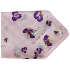 Vintage Hanae Mori Pansy Printed Handkerchief 