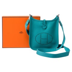 Hermes Mini Evelyne Blue Paon Epsom bag