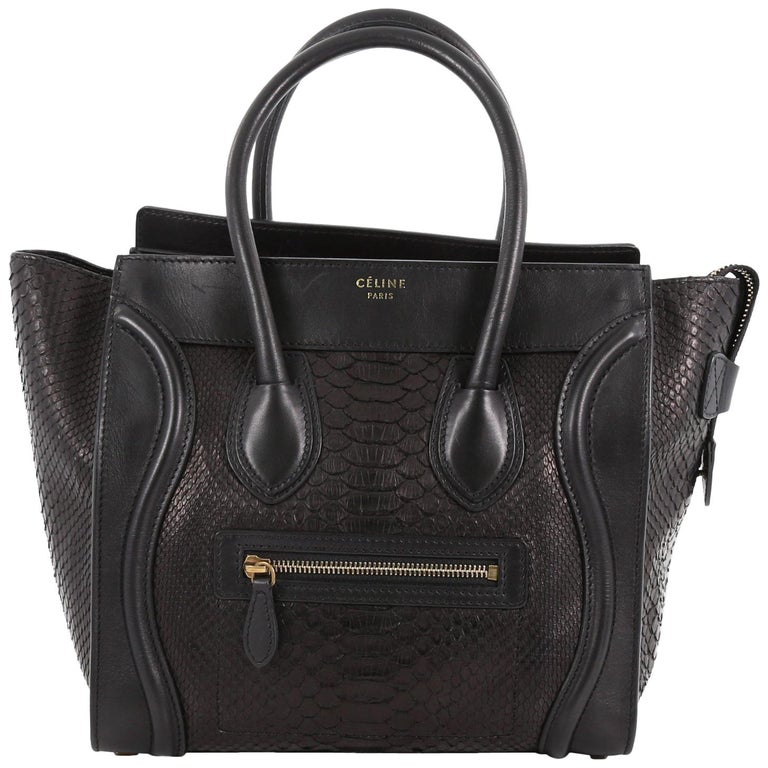 Celine Luggage Handbag Python Micro at 1stDibs