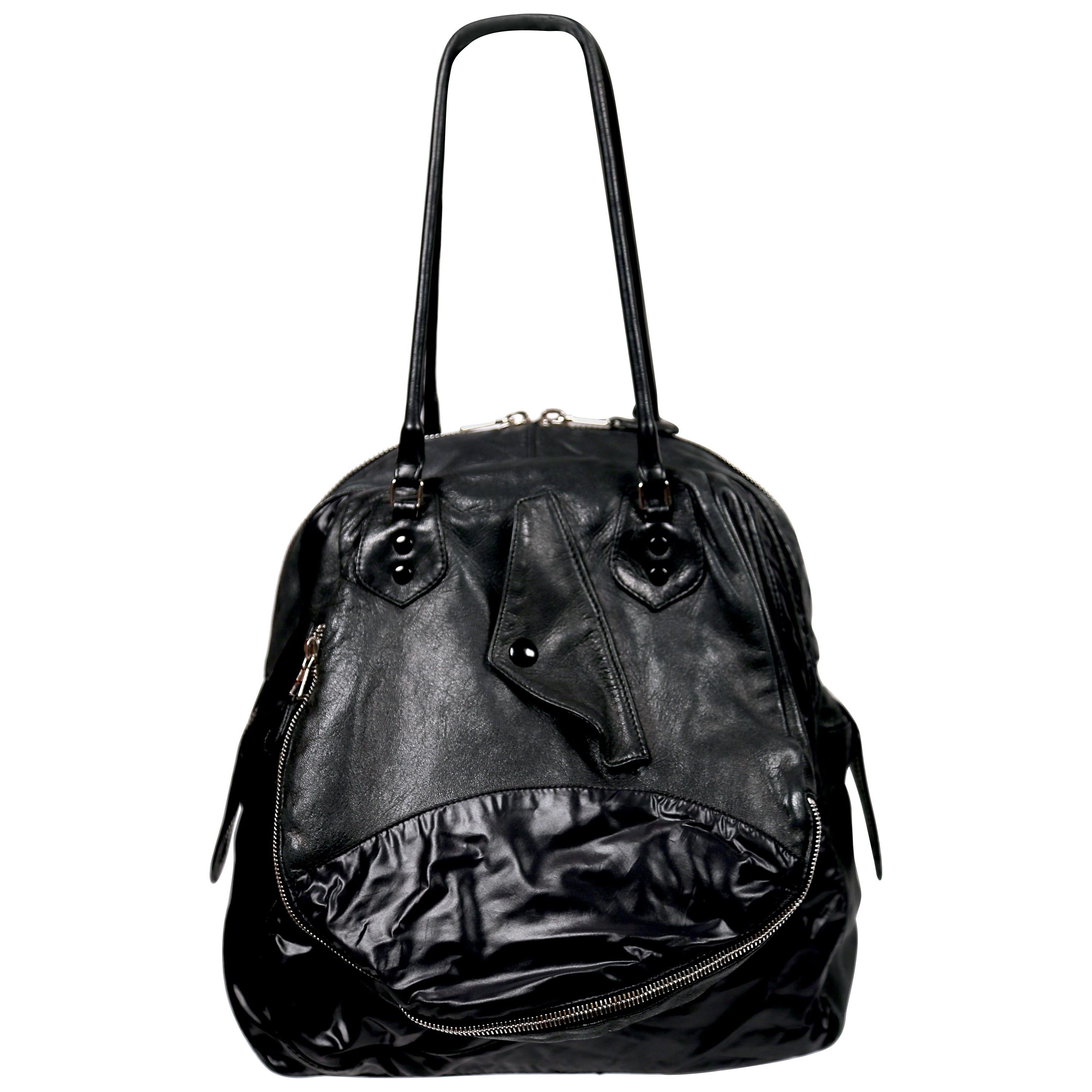 Nicolas Ghesquiere For Balenciaga Black Leather And Nylon Parachute Bag, 2003 