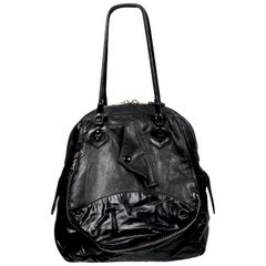 Nicolas Ghesquiere pour Balenciaga Sac parachute noir en cuir et nylon:: 2003