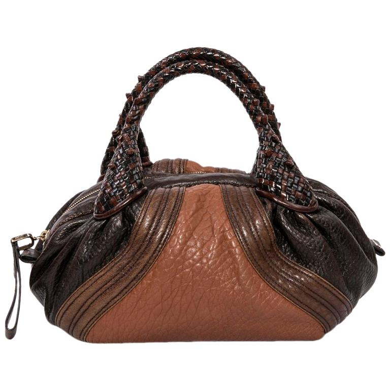 Fendi Mini Light and Dark Brown Leather 