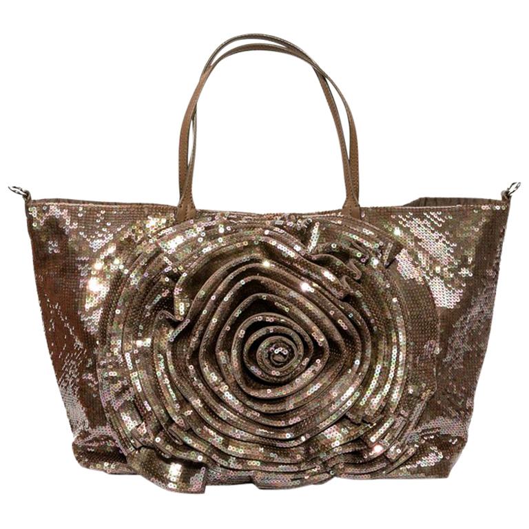 Valentino Tote Bag in Brown Sequins 