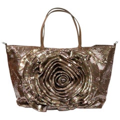 Vintage Valentino Tote Bag in Brown Sequins 