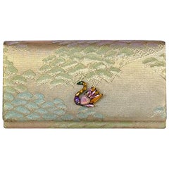 Vintage Clutch Bag with Swan Crystal Decoration
