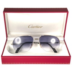 Cartier Tank Orsay Half Frame 58mm Platine Gold Sunglasses France 