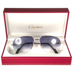 Cartier Tank Orsay Half Frame 58mm Platine Gold Sunglasses France