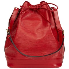 1995 Louis Vuitton Red Epi Leather Vintage Noe Bag