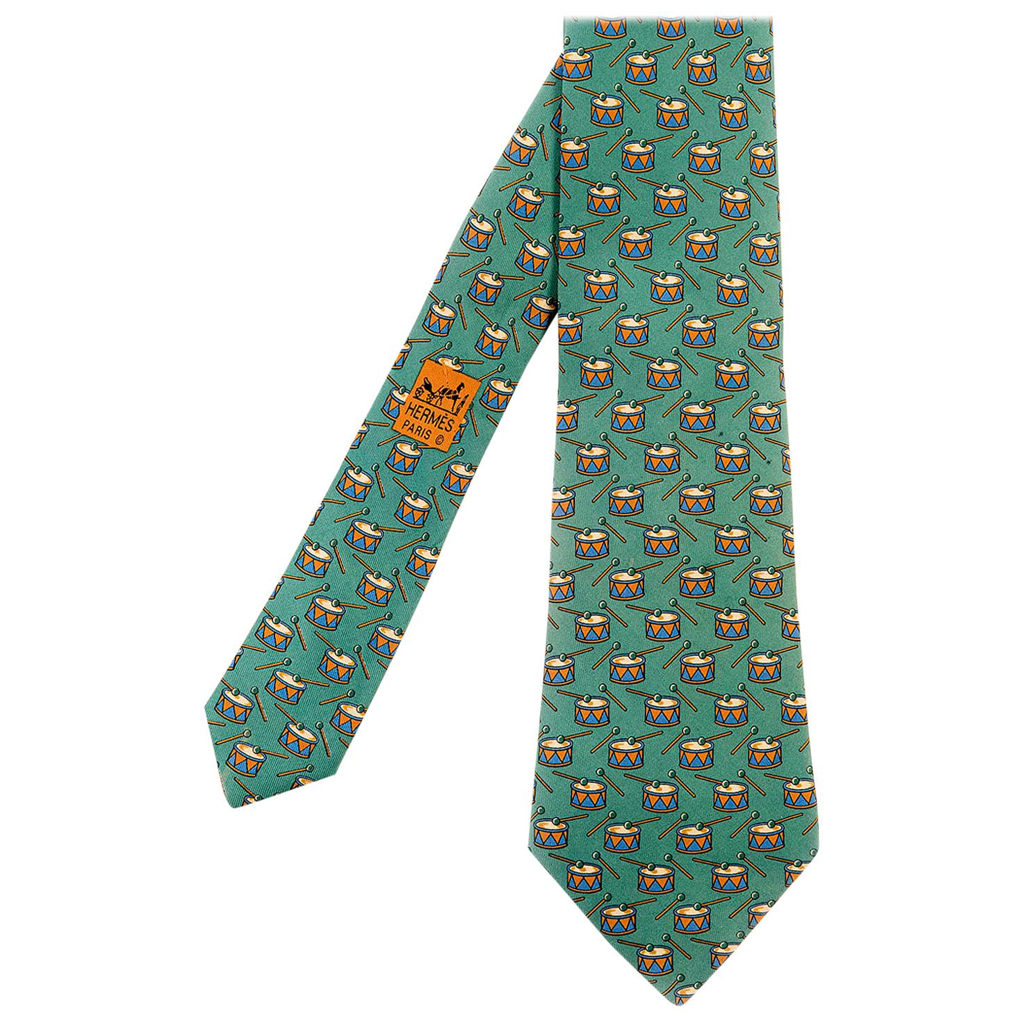 Hermes Vintage Silk Tie 'Drummer Boy'