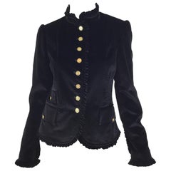 Dolce & Gabbana Velvet Jacket with Ruffle Trim